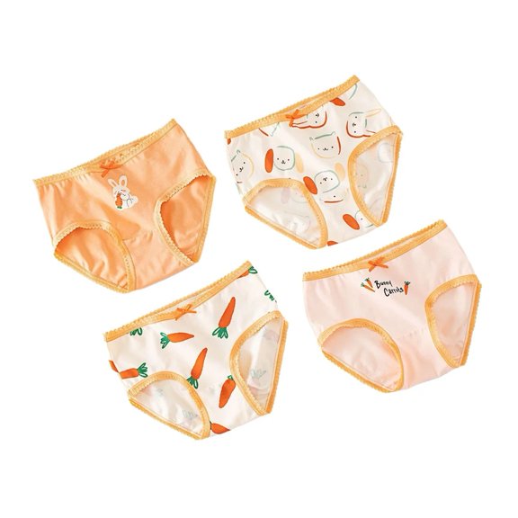 XBASW 2-10 Years Girls Cotton Briefs Underwear for Baby Toddler Soft Panties Comfort Triangle Shorts for Kids 4PCS