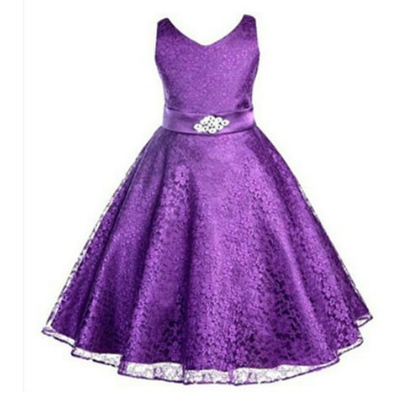 XBASW 2-10T Girls Lace Princess Dresses for Baby Kids Sleeveless Tutu Dress Pageant Party Wedding Flower Girl Gown for Toddler