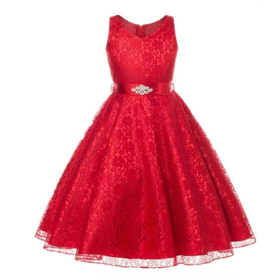 XBASW 2-10T Girls Lace Princess Dresses for Baby Kids Sleeveless Tutu Dress Pageant Party Wedding Flower Girl Gown for Toddler