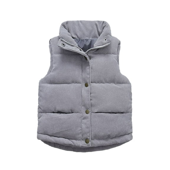 XBASW 2-10Y Girls Boys Corduroy Vest for Toddler Baby Winter Sleeveless Jacket Stand Collar Warm Waistcoat Coat for Kids