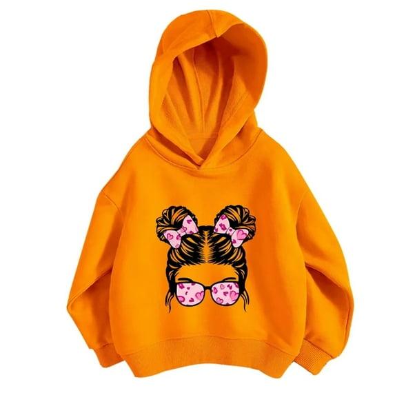 XBASW 2-10Y Girls Hoodie Spring Autumn Sweatshirt for Toddler Kids Long Sleeve Sweater Cartoon Print Hooded Tops for Girls
