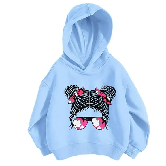 XBASW 2-10Y Girls Hoodie Spring Autumn Sweatshirt for Toddler Kids Long Sleeve Sweater Cartoon Print Hooded Tops for Girls