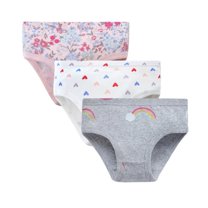 XBASW 2-12 Years Girls Soft Underwear Briefs for Toddler Kids Cartoon Panties Baby Printing Underpants 3 Packs