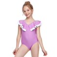 thumbnail image 1 of XBASW 2-12T Girls One Piece Swimwear Princess Beach Sets Summer Bikini Bathing Suits Solid Color Ruffled Swimsuits for Toddler Kids Baby, 1 of 9