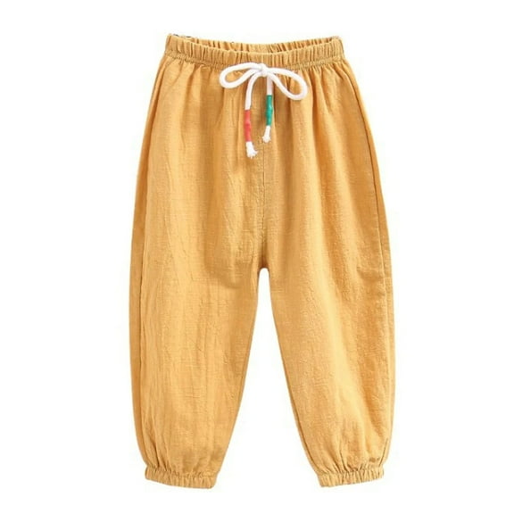 XBASW 2-7 Years Boys Girls Soft Loose Harem Pants Toddler Baby Casual Light Sweatpants Kids Elastic Waist Trousers for Summer