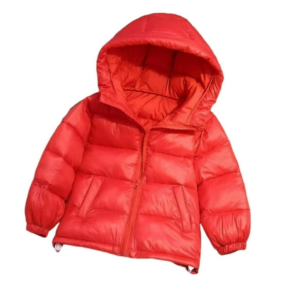 XBASW 2-7 Years Boys Girls Winter Coats Hooded Jacket for Kids Toddler Thick Warm Solid Outwear Zipper Snowsuit for Baby