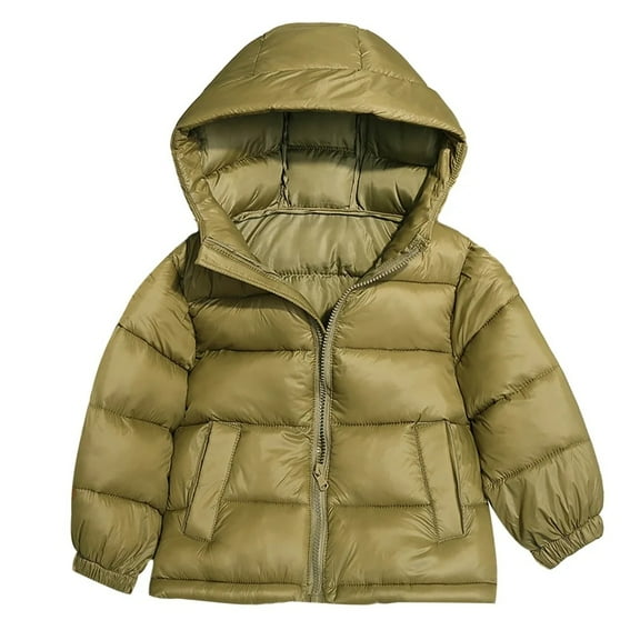 XBASW 2-7 Years Boys Girls Winter Coats Hooded Jacket for Kids Toddler Thick Warm Solid Outwear Zipper Snowsuit for Baby