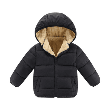XBASW 2-7 Years Boys Girls Winter Fleece Coats Jacket for Kids Baby Zipper Windproof Jacket Warm Hooded Outwear for Toddler