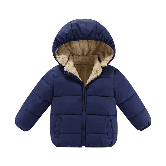 XBASW 2-7 Years Boys Girls Winter Fleece Coats Jacket for Kids Baby Zipper Windproof Jacket Warm Hooded Outwear for Toddler