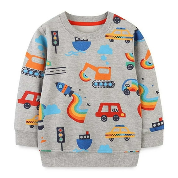 XBASW 2-7T Boys Cotton Sweatshirts for Toddler Kids Long Sleeve Sweater Tops Spring Autumn Pullover Shirt for Boys