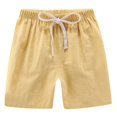 thumbnail image 1 of XBASW 2-7T Boys Girl Cotton Linen Shorts Summer Elastic Waist Hot Pants Solid Color Casual Shorts for Baby Toddler Kids, 1 of 8
