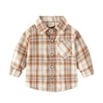 thumbnail image 1 of XBASW 2-7T Boys' Long Sleeve Shirt Plaid Button down Blouses Spring Fall Cotton Dress Shirt for Baby Toddler Kids, 1 of 10