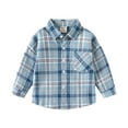 thumbnail image 1 of XBASW 2-7Y Boys Plaid Button down Shirts Long Sleeve Dress Shirt Cotton Spring Fall Casual Blouses Tops for Baby Toddler Kids, 1 of 9