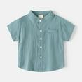 thumbnail image 1 of XBASW 2-8T Boys Henley Shirt Short Sleeve Summer Cotton Blouses Tops with Pocket Solid Color T-Shirt for Baby Toddler Kids, 1 of 9