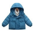 thumbnail image 1 of XBASW 2-9T Boys Girls down Cotton Jacket Winter Coat with Pocket Hooded Windproof Zipper Outerwear for Baby Toddler Kids, 1 of 8