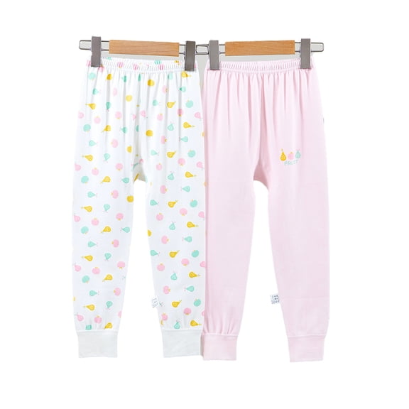 XBASW 2PCS Thermal Underwear for Kids Long Johns, Girls Boys Boneless Bottom Pants Toddler Cartoon Home Trousers 3-12Y