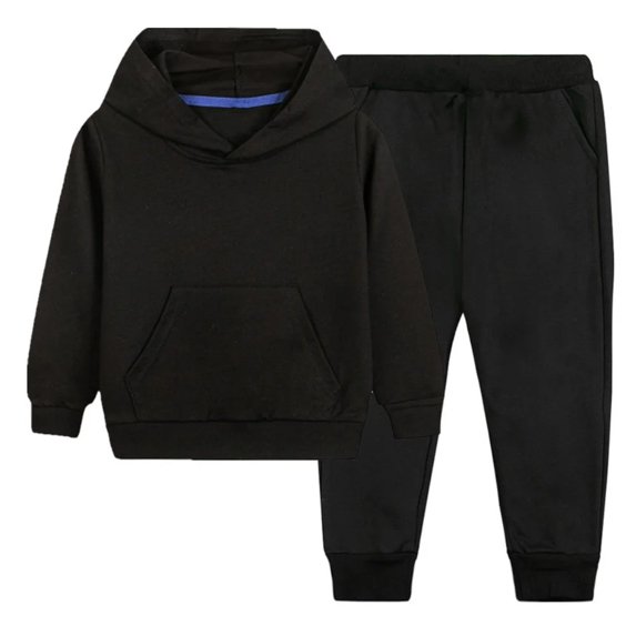 XBASW 2PCS Toddler Boys Girls Hooded Sweatsuit Outfit Kids Solid Color Sweatshirt + Sweatpants Spring Autumn Tracksuit Set for 1-11 Years