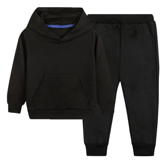 XBASW 2PCS Toddler Boys Girls Hooded Sweatsuit Outfit Kids Solid Color Sweatshirt + Sweatpants Spring Autumn Tracksuit Set for 1-11 Years