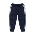thumbnail image 1 of XBASW 3-12T Boys Sweatpants with Pockets for Toddler Kids Cotton Striped Jogger Pants Spring Fall Girls Elastic Waist Trousers, 1 of 9