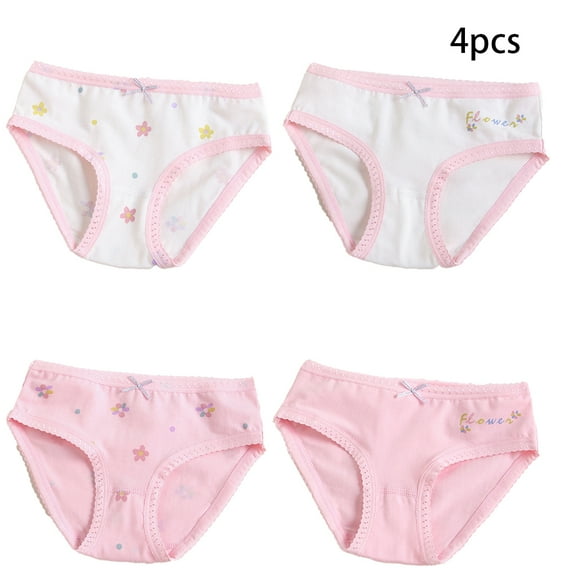 XBASW 3-12T Girls Underwear Boxer Briefs for Toddler Kids Print Panties Soft 100% Cotton Undies