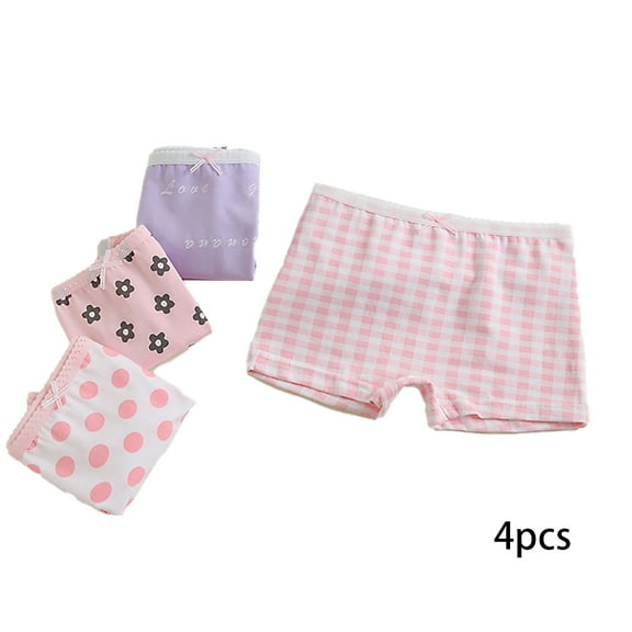 XBASW 3-12T Girls Underwear Boxer Briefs for Toddler Kids Print Panties Soft 100% Cotton Undies