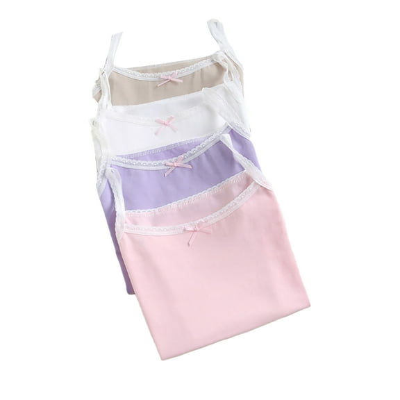 XBASW 3-8T Girls’ Undershirt for Kids Toddler Cotton Cami Summer Camisole Lace Edge Tank Top