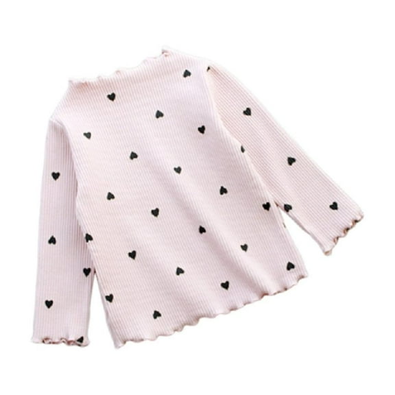 XBASW 3-8T Kids Baby T-Shirt for Girls Long Sleeve Pullover Shirt Girls Dot Print Tees Tops for Spring Fall