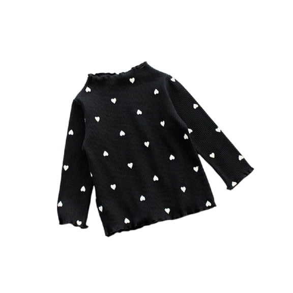 XBASW 3-8T Kids Baby T-Shirt for Girls Long Sleeve Pullover Shirt Girls Dot Print Tees Tops for Spring Fall