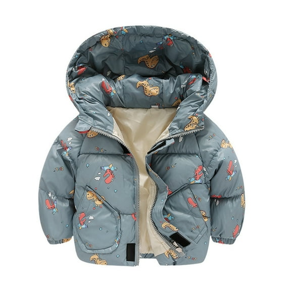 XBASW 3M-4Y Boys Girls Printed Coats Jacket for Kids Baby Long Sleeved Zipper Down Jacket Toddle Winter Coats Jacket
