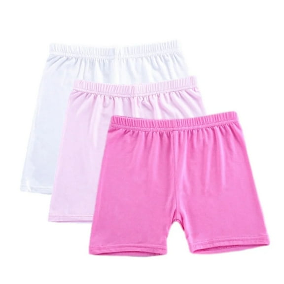 XBASW 3PCS Teens Toddler Bike Shorts Summer Safety Short for Girls Solid Short Under Dress Dance Short for Kids 4-14T