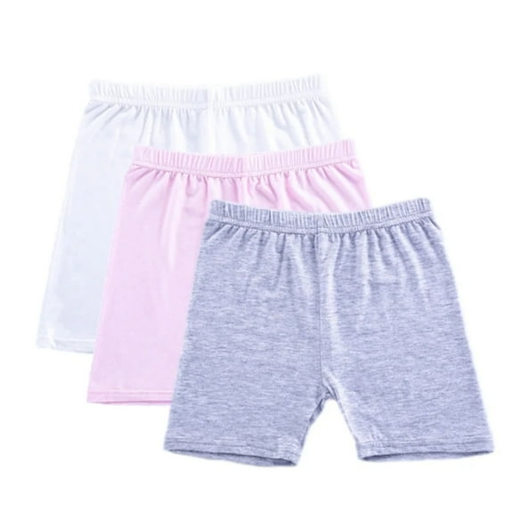 XBASW 3PCS Teens Toddler Bike Shorts Summer Safety Short for Girls Solid Short Under Dress Dance Short for Kids 4-14T