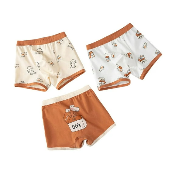 XBASW 3PCS Toddler Kids Boys Cotton Boxer Underwear Cartoon Print Briefs Breathable Four Corners Shorts Panties Size 4-11 Years
