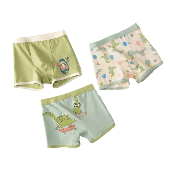 XBASW 3PCS Toddler Kids Boys Cotton Boxer Underwear Cartoon Print Briefs Breathable Four Corners Shorts Panties Size 4-11 Years