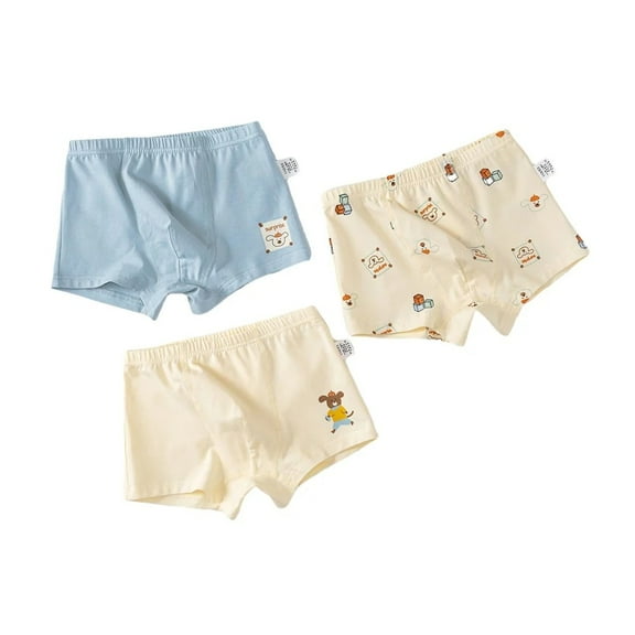 XBASW 4-11Y Boys Cartoon Printed Underwear Soft Cotton Briefs Briefs for Toddler Kids Elastic Waist Undies for Boys 3 Pack