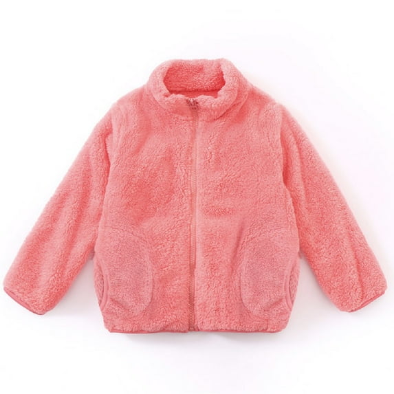 XBASW 4-15 Years Boys Girls Fleece Jacket for Kids Youth Sherpa Fall Winter Coat Toddler Thick Full Zip Fuzzy Outwear with Pockets