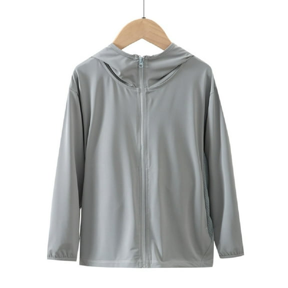 XBASW 4-15Y Boys Girls Sun Protection Jacket for Kids Teen Zip-Up Hoodie Toddler Sun Shirt Summer UPF50 Rashguard