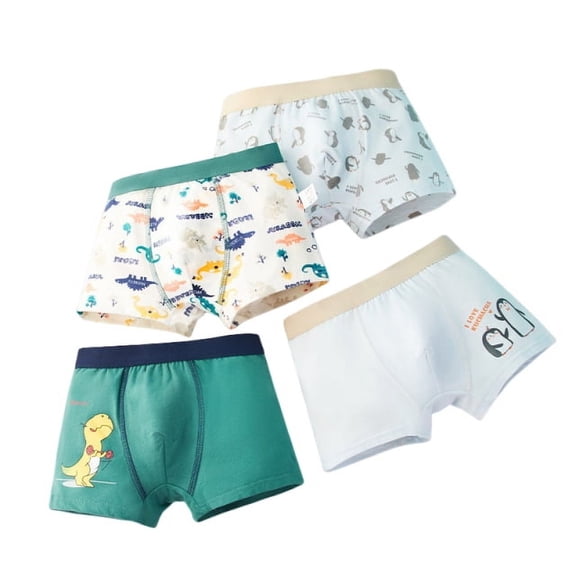 XBASW 4PCS Toddler Kids Boys Boxer Brief Underwear Soft Cotton Underpants Comfortable Panties for Boys 2-9T