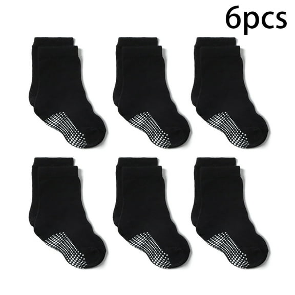 XBASW 6 Pack Toddler Baby Non-slip Socks Boys Girls Anti Slip Sticky Socks for Infant 0-7 Years Kids Slipper Socks