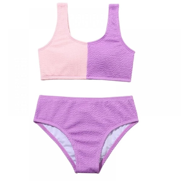 XBASW 7-14Y Girls Bikini Bathing Suits 2 Piece Beach Halter Swimsuits Summer Quick Dry Swimwear for Kids Teen