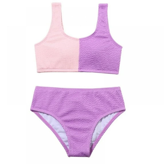 XBASW 7-14Y Girls Bikini Bathing Suits 2 Piece Beach Halter Swimsuits Summer Quick Dry Swimwear for Kids Teen