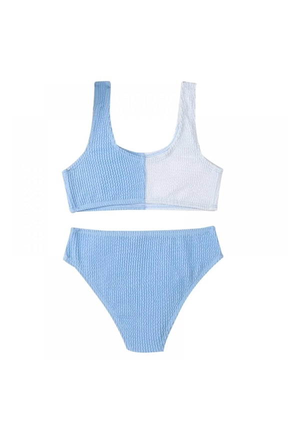 7-14Y Girls Bikini Bathing Suits 2 Piece Beach Halter Swimsuits Summer Quick Dry Swimwear for Kids Teen