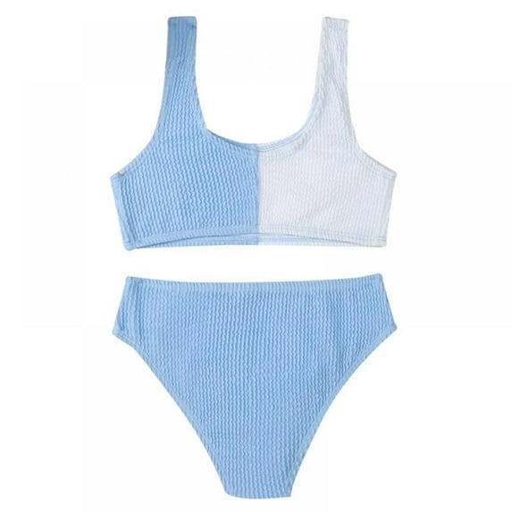 XBASW 7-14Y Girls Bikini Bathing Suits 2 Piece Beach Halter Swimsuits Summer Quick Dry Swimwear for Kids Teen