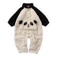 thumbnail image 1 of XBASW Baby Bodysuits Onesie for Girls Boys Cartoon Plush Pajamas Fall Winter Warm Jumpsuit Sleepwear Pullover Romper Outfits 0-24M, 1 of 9
