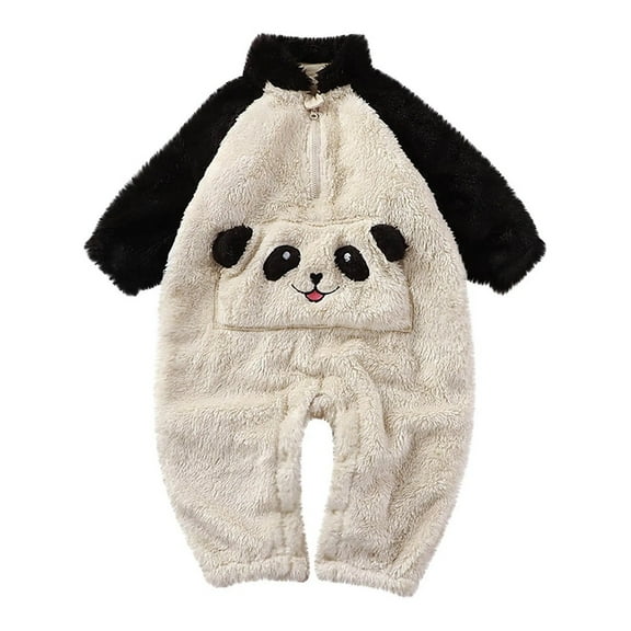 XBASW Baby Bodysuits Onesie for Girls Boys Cartoon Plush Pajamas Fall Winter Warm Jumpsuit Sleepwear Pullover Romper Outfits 0-24M