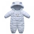 thumbnail image 1 of XBASW Baby Boys Girls Cotton Romper Coat Toddler Hooded Snowsuit Newborn Thick Warm Jumpsuit Onesies Outfit for Fall Winter 0-12M, 1 of 9