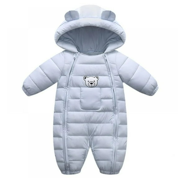 XBASW Baby Boys Girls Cotton Romper Coat Toddler Hooded Snowsuit Newborn Thick Warm Jumpsuit Onesies Outfit for Fall Winter 0-12M