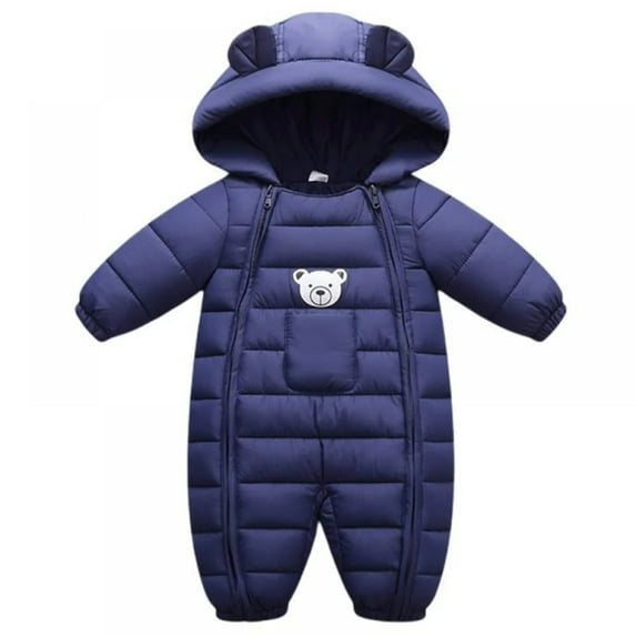 XBASW Baby Boys Girls Cotton Romper Coat Toddler Hooded Snowsuit Newborn Thick Warm Jumpsuit Onesies Outfit for Fall Winter 0-12M