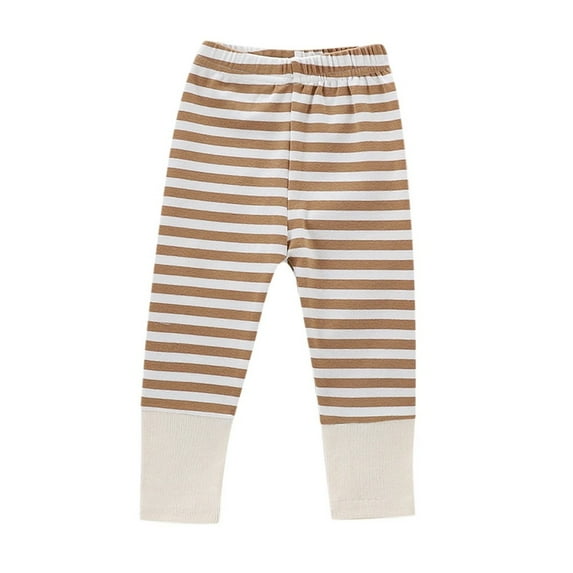 XBASW Baby Boys Girls Striped Leggings Pants Elastic Waist Trousers 0-2T Spring Fall Stretch Capris for Girls