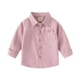 thumbnail image 1 of XBASW Baby Boys Long Sleeve Shirt Kids Button down Dress Shirt Spring Fall Toddler Blouses Tops for Boys 2-7T, 1 of 11