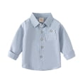 thumbnail image 1 of XBASW Baby Boys Long Sleeve Shirt Kids Button down Dress Shirt Spring Fall Toddler Blouses Tops for Boys 2-7T, 1 of 11